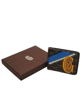 Goyard Bifold Wallet Card Case Herringbone Pattern Black